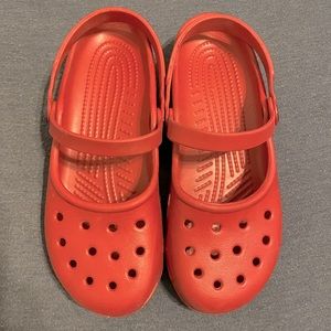Berry Red Croc Mary Janes